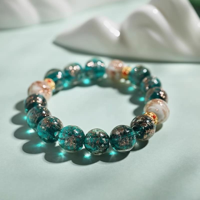 10mm Golden-Green Glaze with Luster